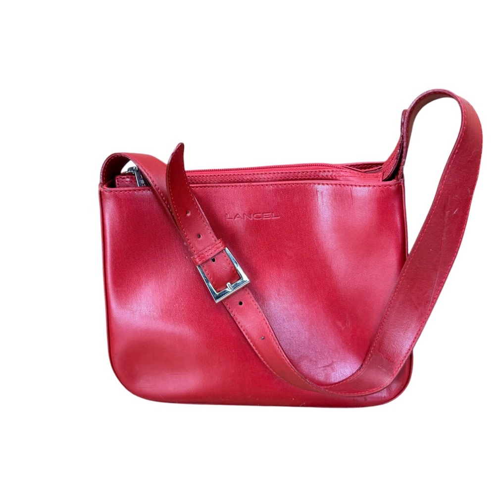 Lancel Red Leather Shoulder Bag